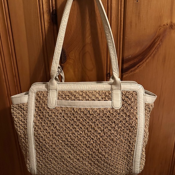 Brighton Tan and Cream Woven Tote - Picture 6 of 10